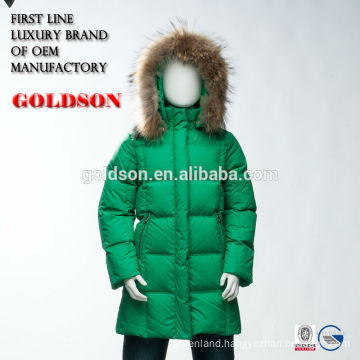 Fashion children down coat with raccoon fur